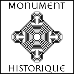 Logo monument historique noir encadré